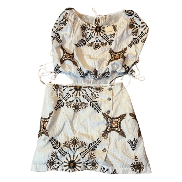 Free People NWT Sardinia Cut-out Detail Mini Dress In Ivory-white - Picture 10 of 15